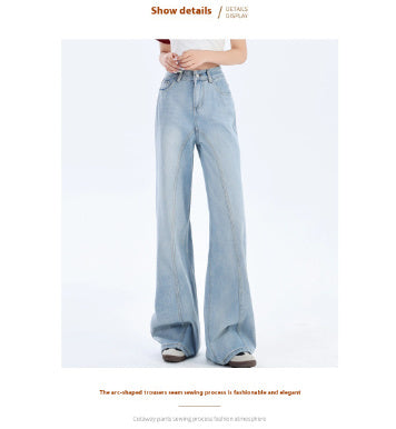 Fried Street Yellow Mud Dyed Washed Jeans Women's Line Design Sense