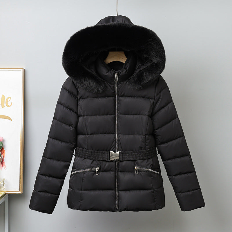 Brushed Lining Slim-fit Elegant Cotton-padded Coat