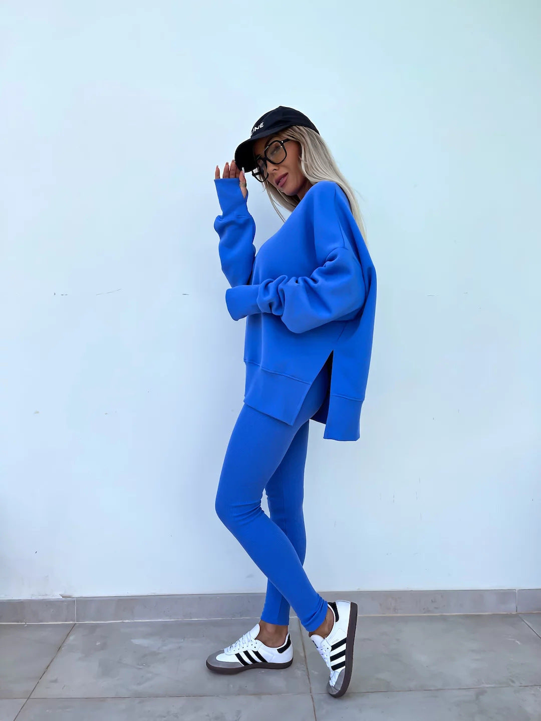 Women's Spring and Autumn Sports Hoodie Long Sleeve Solid Color Hoodie Casual Set Yoga Two Piece Set Outdoor Running Fitness Set