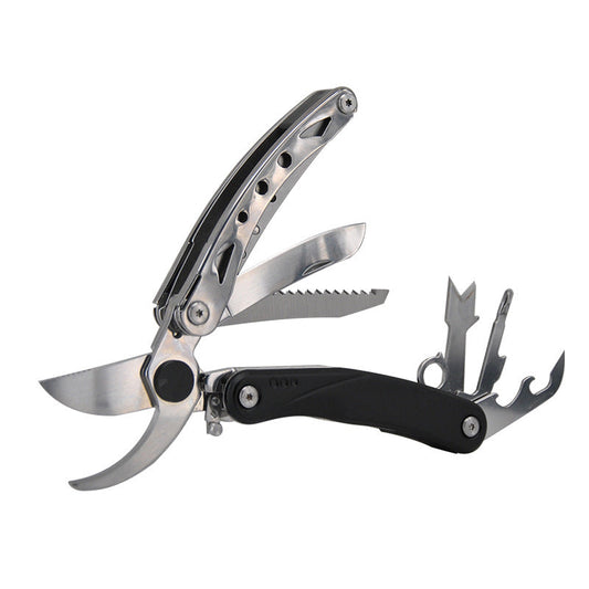 Wautton Multipurpose Garden Clippers with Screwdriver, Saw, Knife, Ruler & More, Compact Garden Shears for Gardening, Camping & Survival Tools