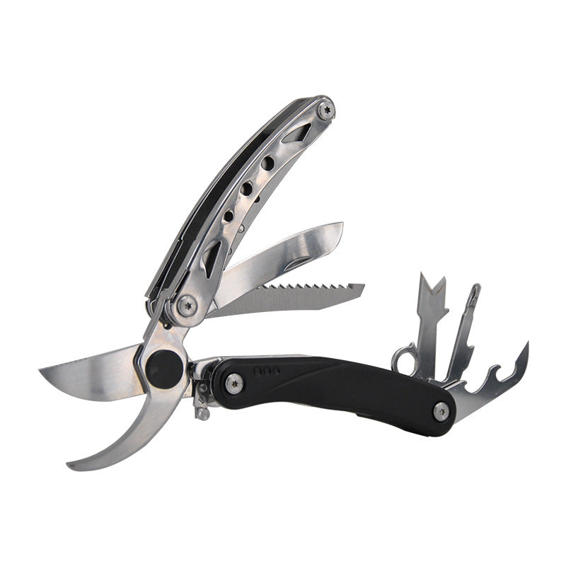 Wautton Multipurpose Garden Clippers with Screwdriver, Saw, Knife, Ruler & More, Compact Garden Shears for Gardening, Camping & Survival Tools