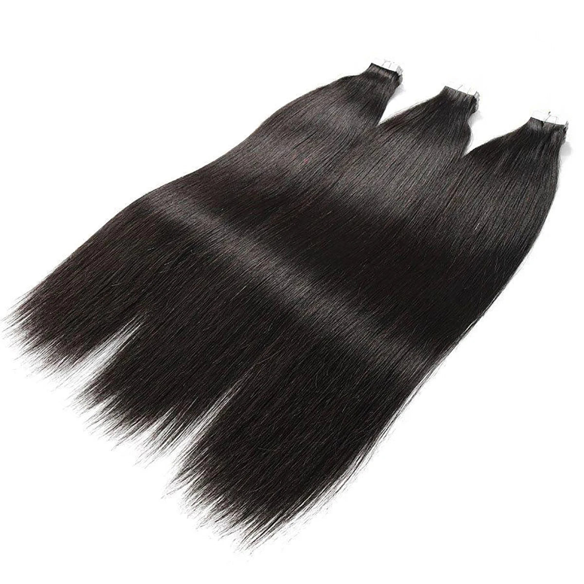 Straight Tape In Hair Extensions Remy Brazilian Hair Extensions Tape Ins For Women Natural Black 16-26 Inches 20Pcs 50G/Pack