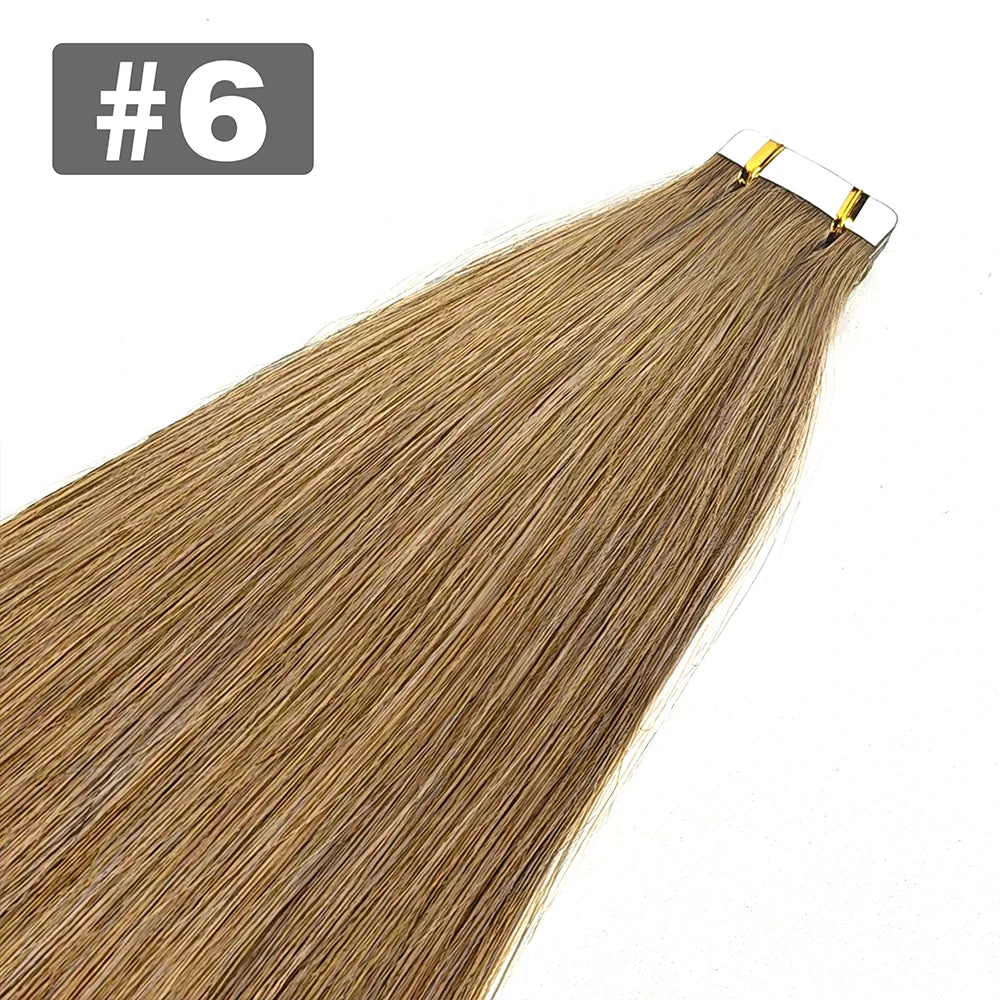 20pcs Tape In Human Hair Extensions Straight Invisible Seamless Natural Black 100% Brazilian Human Hair Tape Ins Hair Extensions