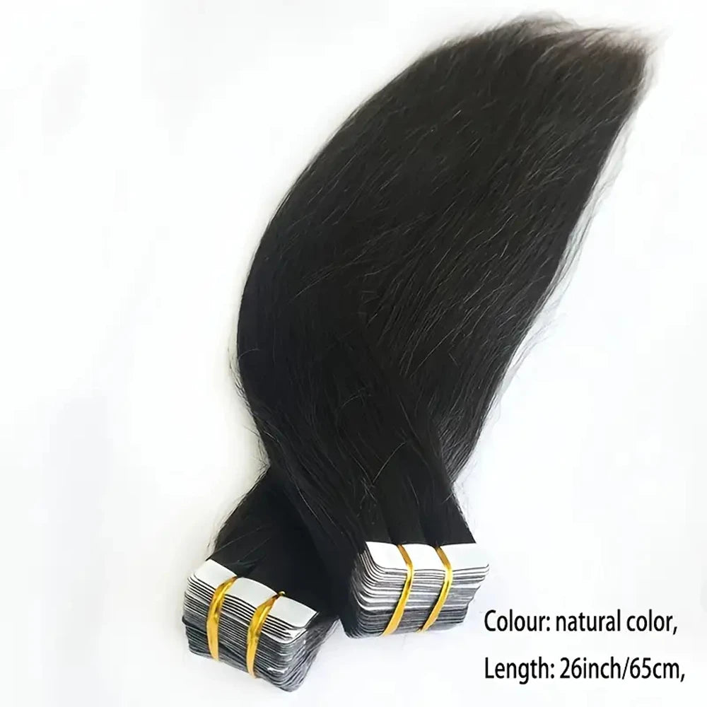 20pcs Tape In Human Hair Extensions Straight Invisible Seamless Natural Black 100% Brazilian Human Hair Tape Ins Hair Extensions