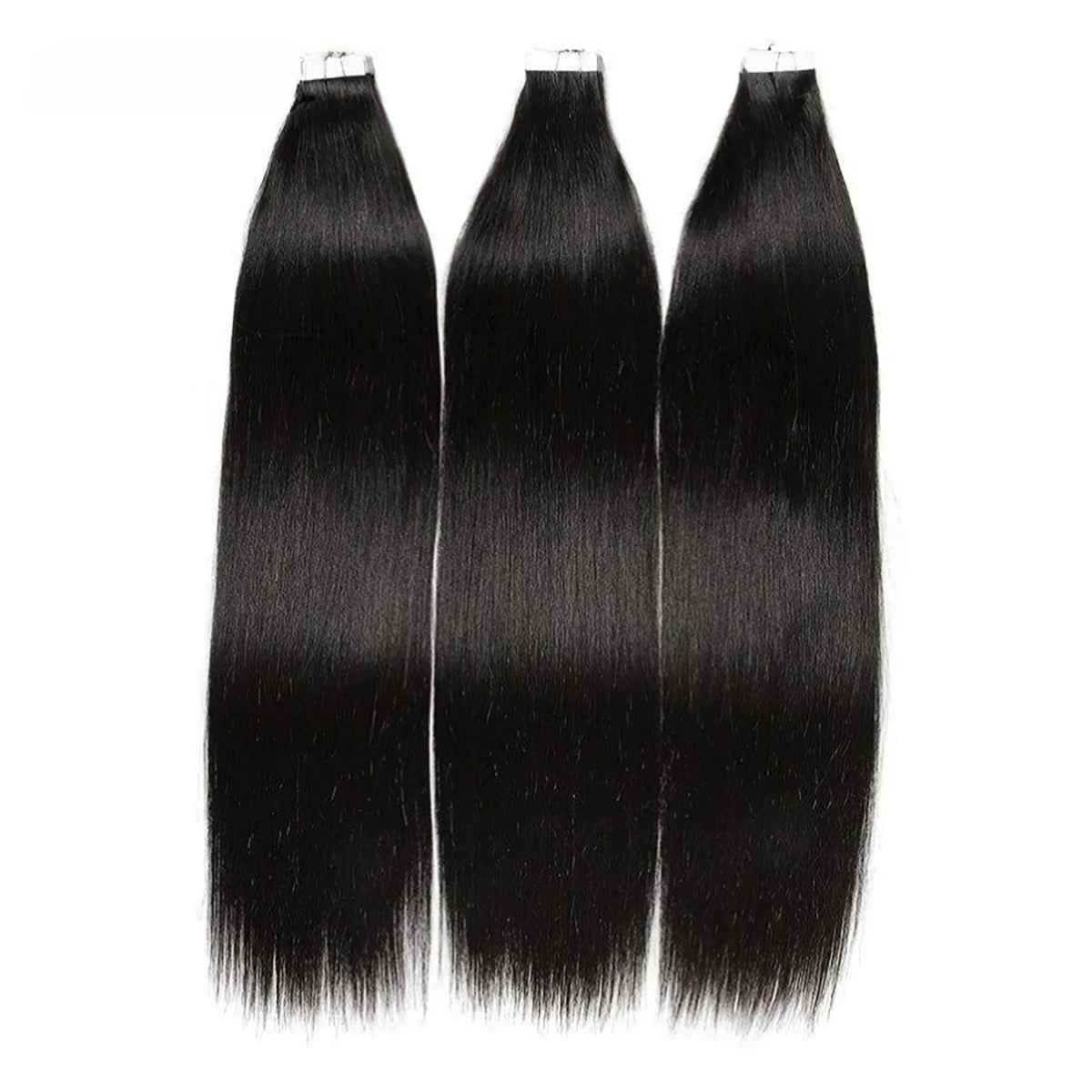 Straight Tape In Hair Extensions Remy Brazilian Hair Extensions Tape Ins For Women Natural Black 16-26 Inches 20Pcs 50G/Pack