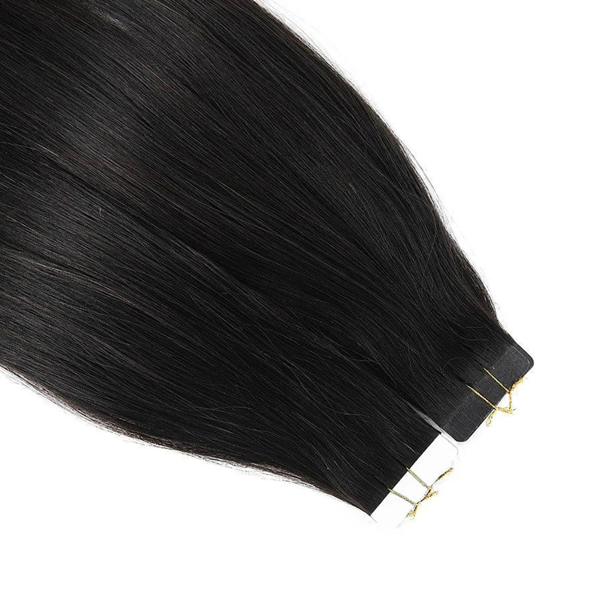 Straight Tape In Hair Extensions Remy Brazilian Hair Extensions Tape Ins For Women Natural Black 16-26 Inches 20Pcs 50G/Pack