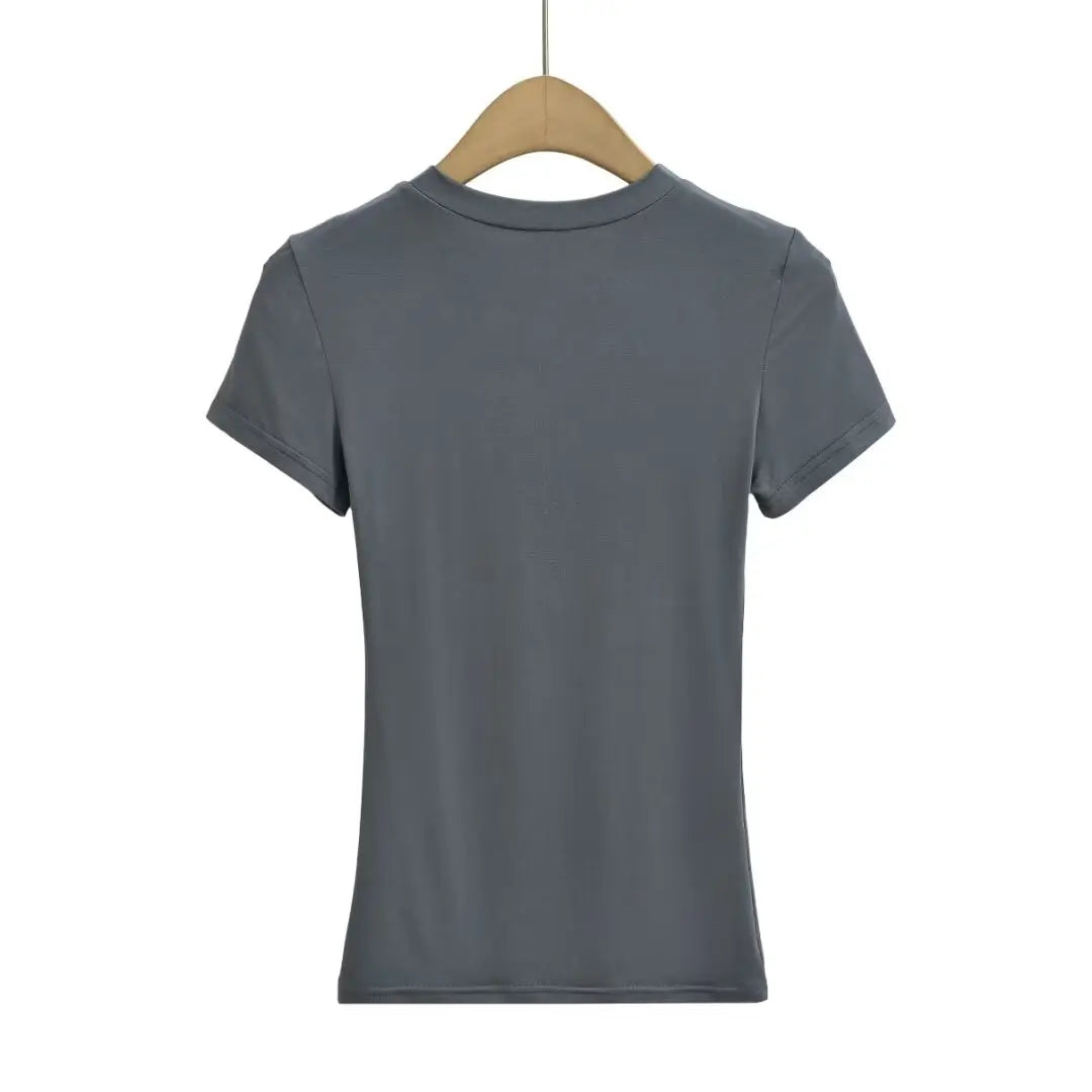 Women 2024 Summer New Fashion Basic Thin Modal Short-sleeved T-shirt Ancient Casual Chic Female Tee Shirt Tops Mujer