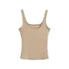 Women 2024 Summer New Fashion 2 Wear Neckline Sling Tank Tops Vintage Casual Female Camis Chic Tops