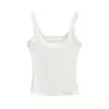 Women 2024 Summer New Fashion 2 Wear Neckline Sling Tank Tops Vintage Casual Female Camis Chic Tops