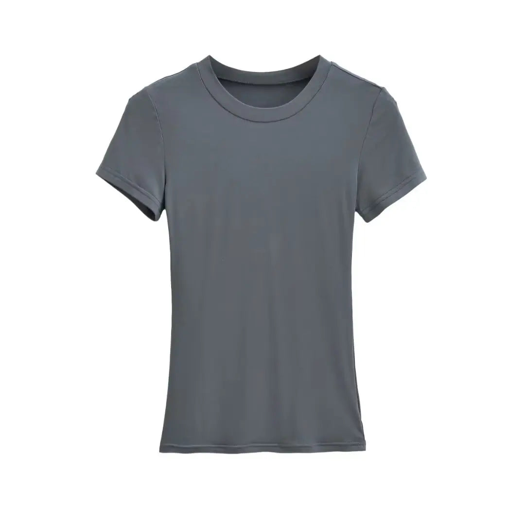 Women 2024 Summer New Fashion Basic Thin Modal Short-sleeved T-shirt Ancient Casual Chic Female Tee Shirt Tops Mujer