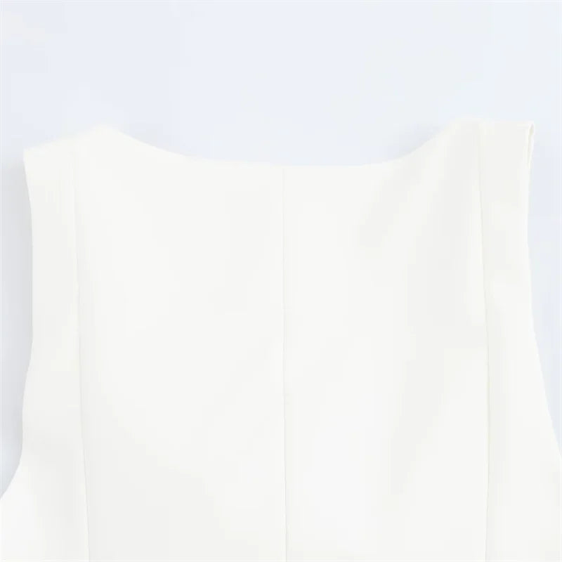 ZATRHMBM Spring and Autumn Women's Wear 2025 New Fashion Casual Vest Retro Sleeveless Solid Color Women's Tops