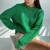 Women 2024 Autumn Winter Loose Sweater Round Neck Solid Color All-Match Long Sleeve Breathable Lazy Pullover Tops Knit Sweater