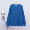 Women 2024 Autumn Winter Loose Sweater Round Neck Solid Color All-Match Long Sleeve Breathable Lazy Pullover Tops Knit Sweater