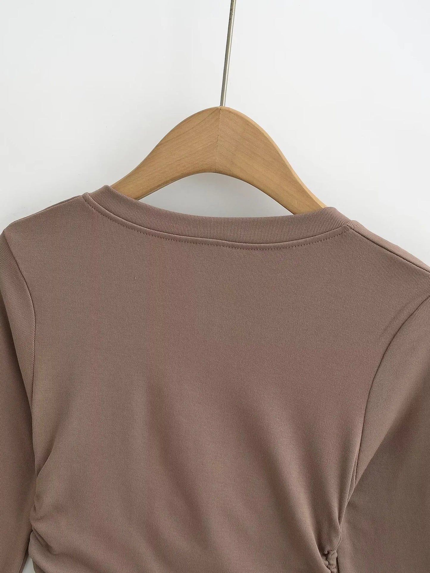 Women 2024 Summer New Fashion Fleece-lined Button Base Long Sleeve Top Retro Casual Chic Female Tee Shirt Tops Mujer