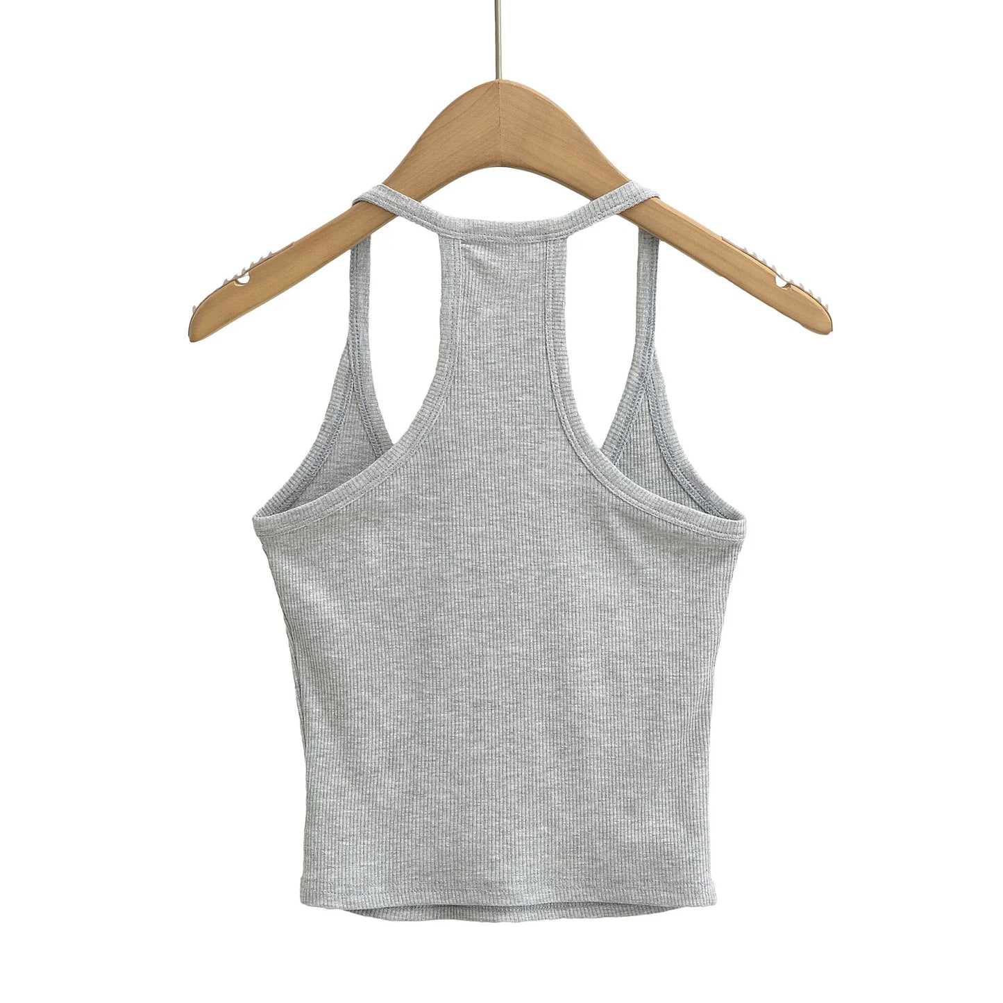 Women 2024 Summer New Fashion Deep V-Neck Small Tank Tops Vintage Slim-Fit Casual Female Camis Chic Tops