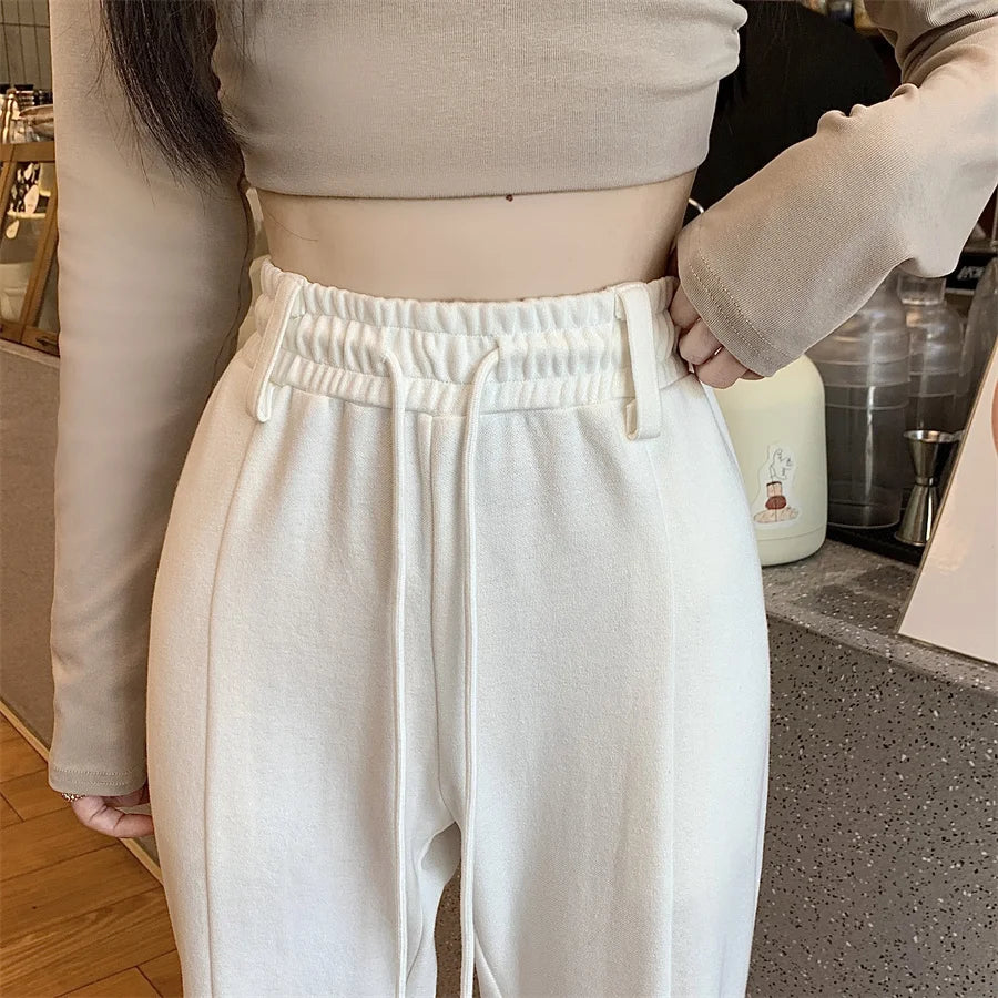 New China Spring and autumn new big horn bell bottoms high waist sagging feeling women leisure sports pants