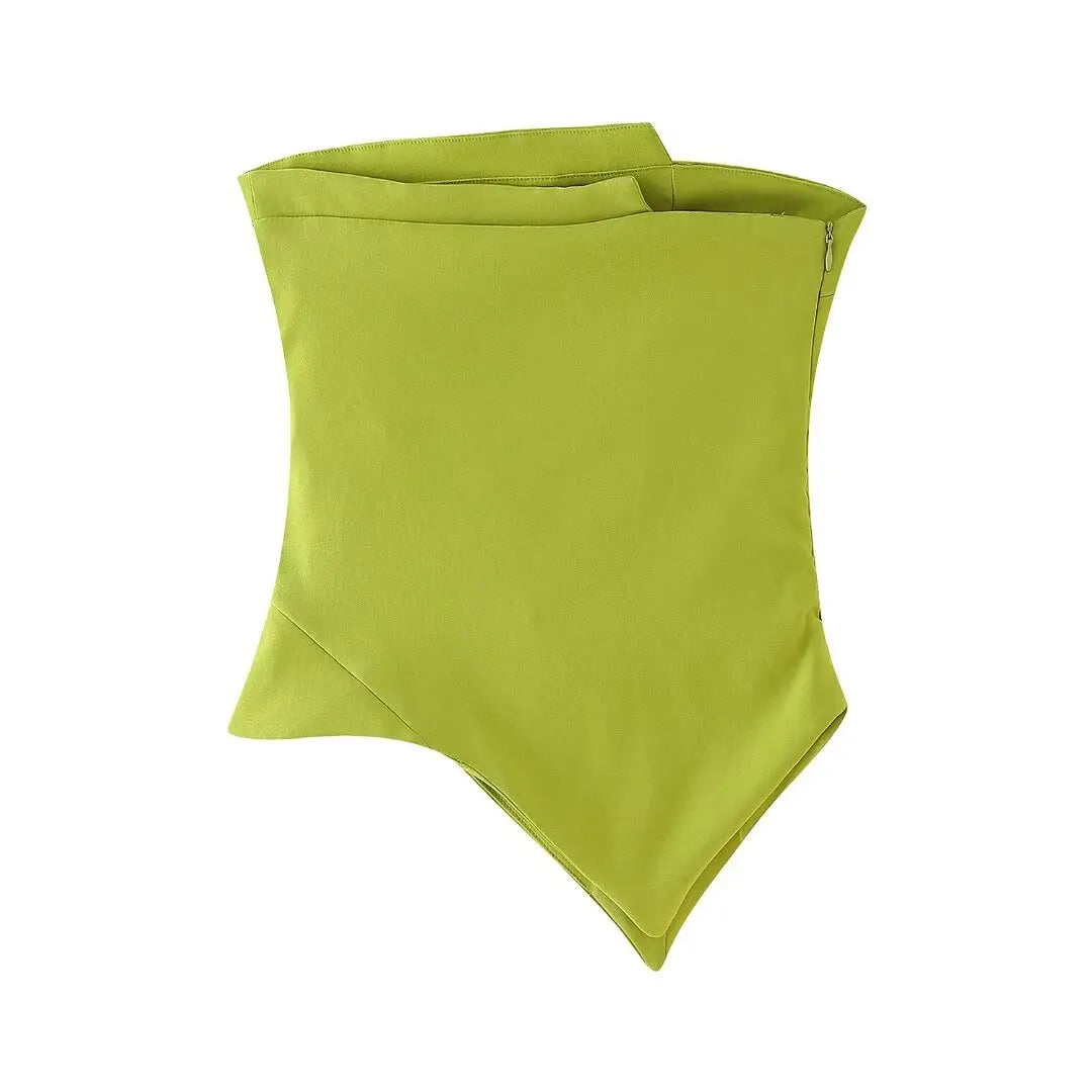 PB&ZA Women 2024 Summer New Chic Fashion Pleated Embellished Chest Top Tank Tops Vintage Backless Female Camis Chic Tops