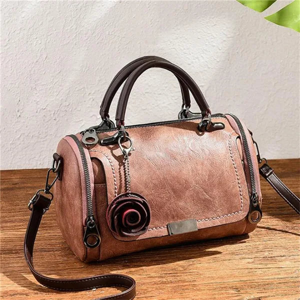 Fashion Women Shoulder Bag with Flower Pendant Ladies Totes Party Purse Boston Handbag Casual Female Messenger Crossbody Bags