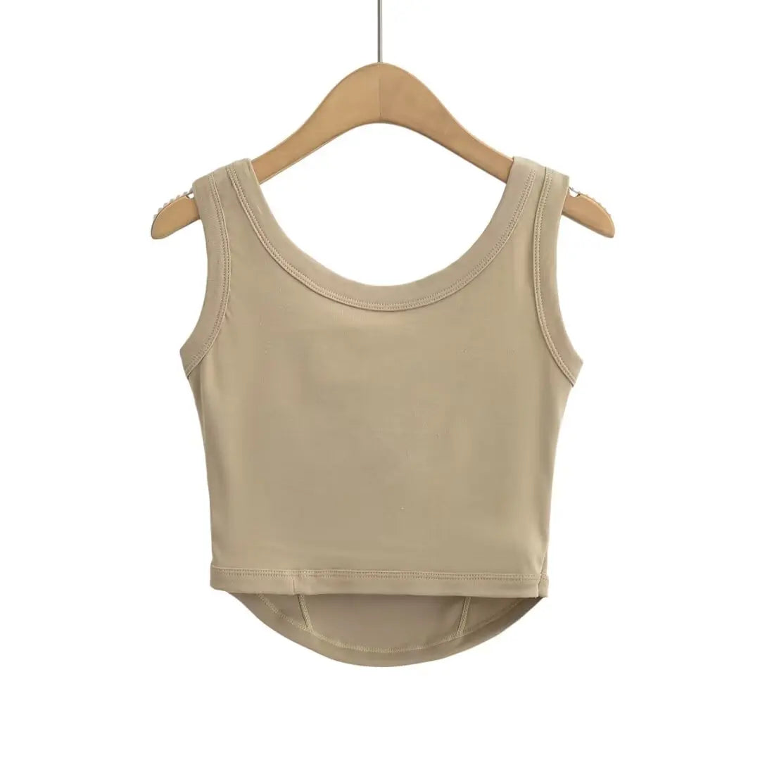 Women 2024 Summer New Fashion Fish Bones Tank Tops Vintage Slim-Fit Casual Female Camis Chic Tops