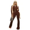High Quality Women's Crop Top and Pant Set Super Elastic Sweatsuit in 10 Colors Velvet 2 Piece Set Casual Long Tops XL Size