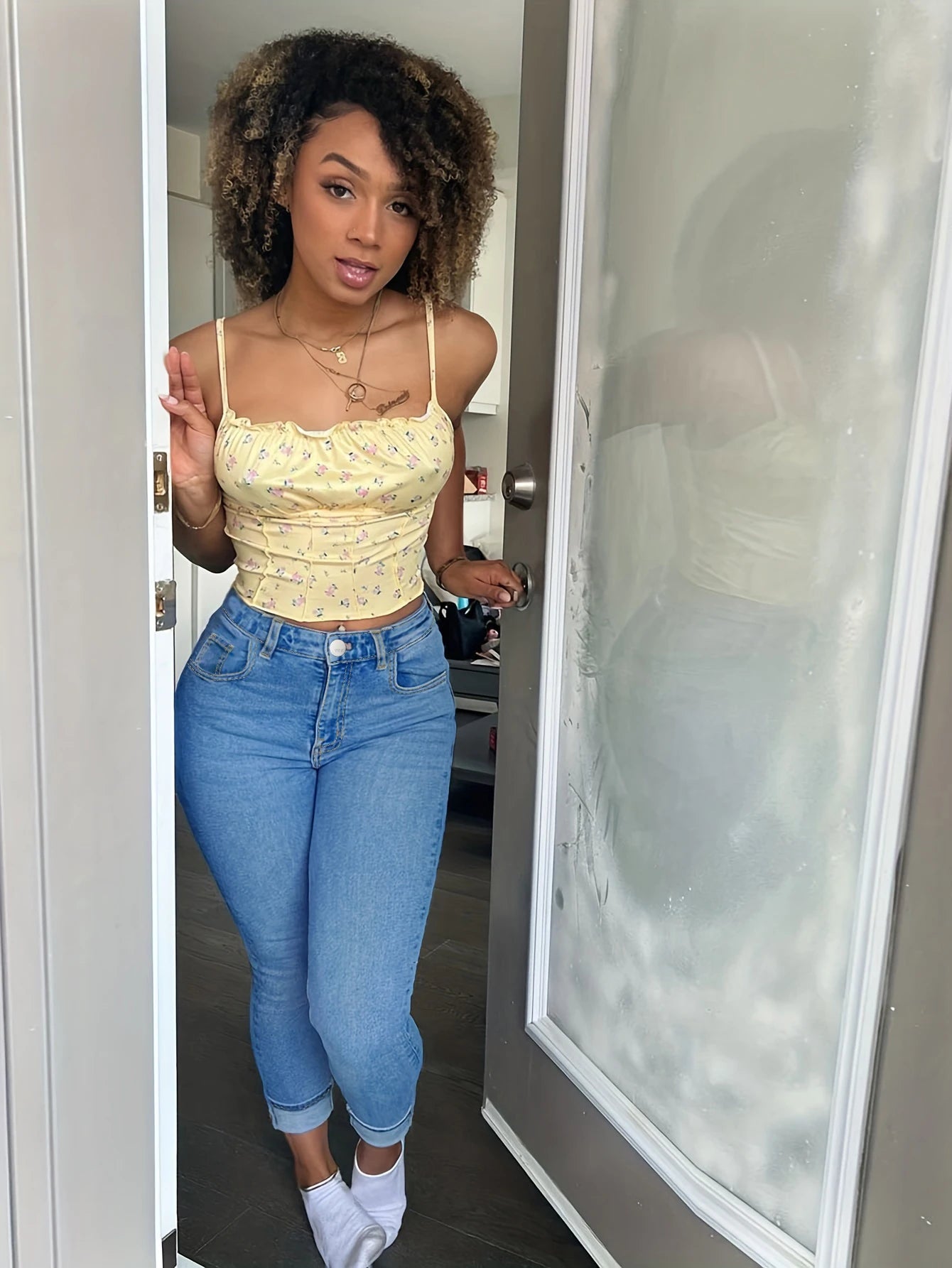 Free Shipping to USA- Plus Size Women Light Blue High Stretch Pencil Jeans High Waist Straight Full Length Washed Denim Pants