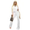 High Quality Women's Crop Top and Pant Set Super Elastic Sweatsuit in 10 Colors Velvet 2 Piece Set Casual Long Tops XL Size