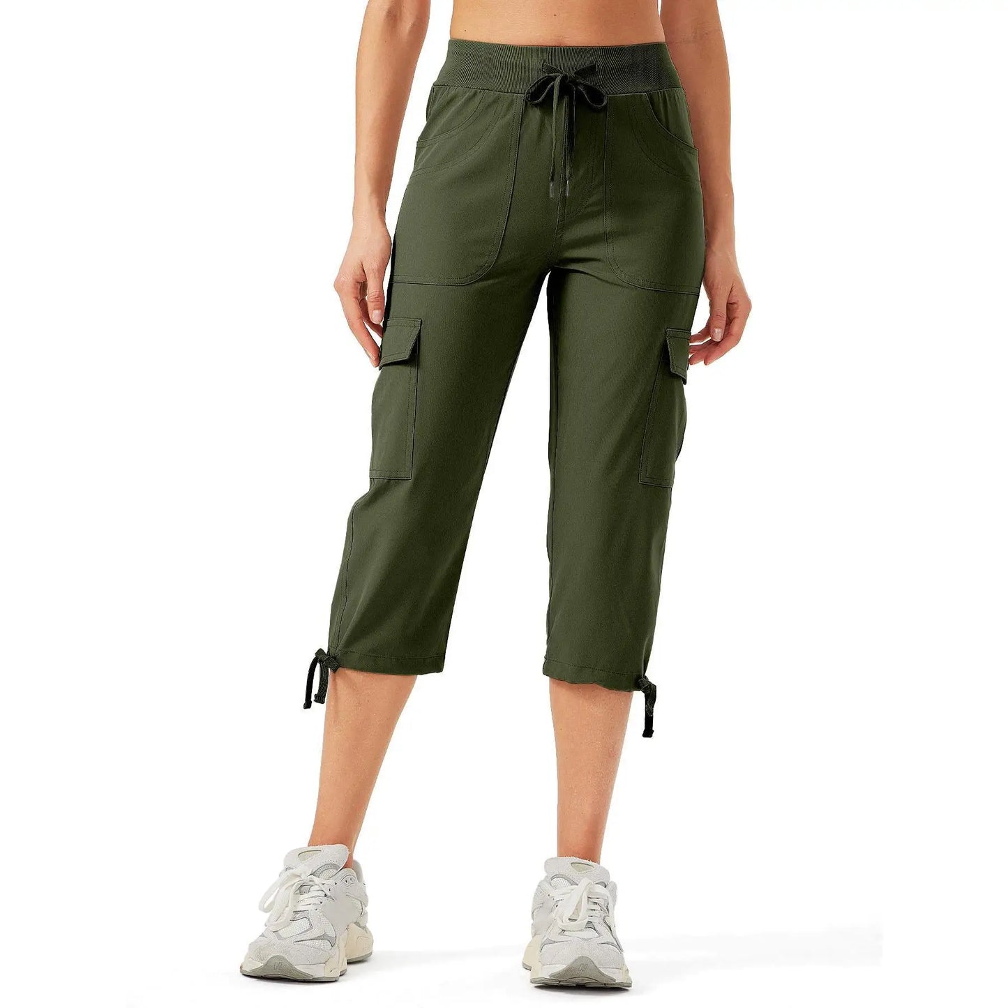 Women's Cargo Capris Hiking Pants Outdoor Lightweight Quick Dry Travel Athletic Casual Loose Comfy Cute Pockets