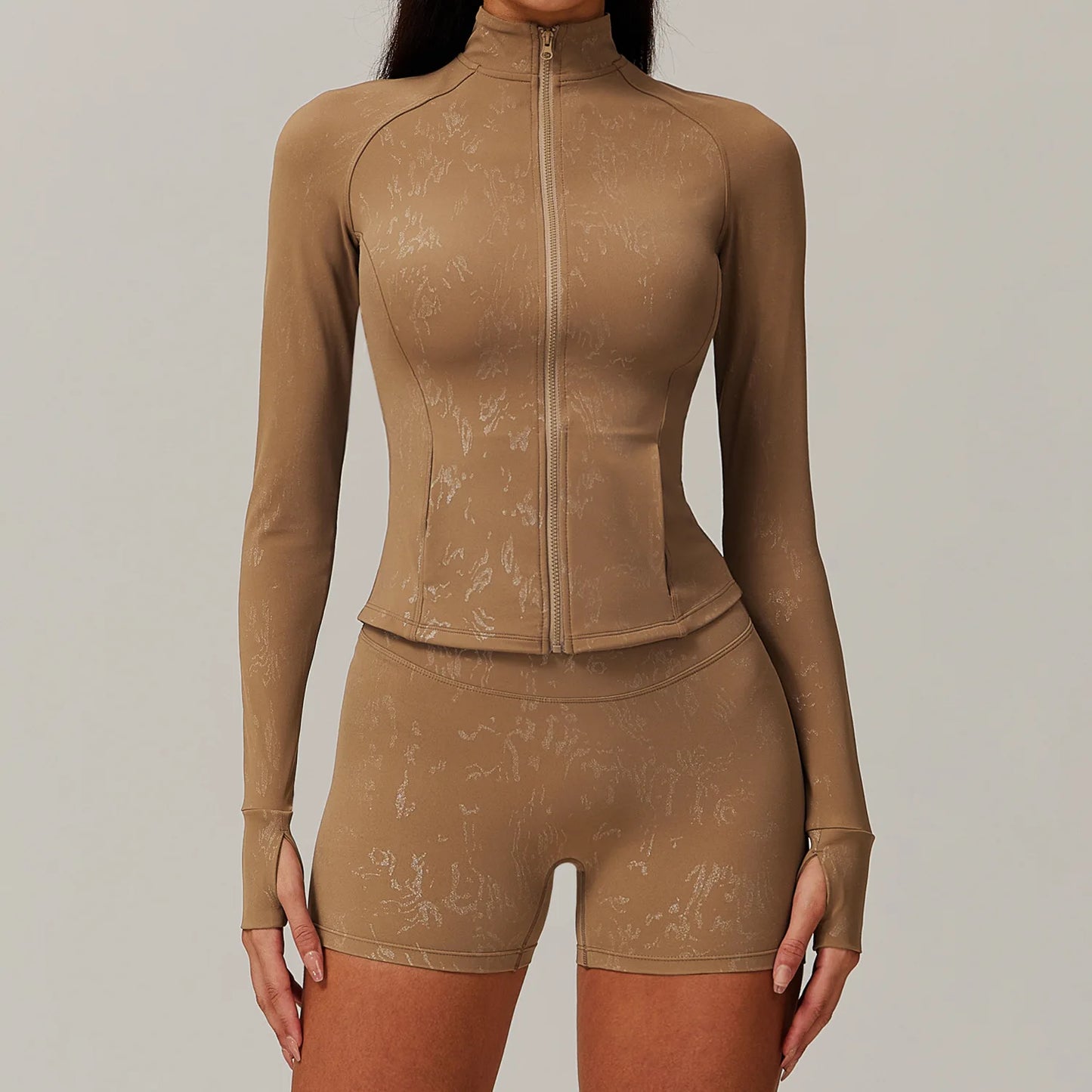 Zip Quick Drying Tight Running Tops Breathable Nude Training Fitness Yoga Wear Jacket for Plus Size Waterproof Plaid Shorts