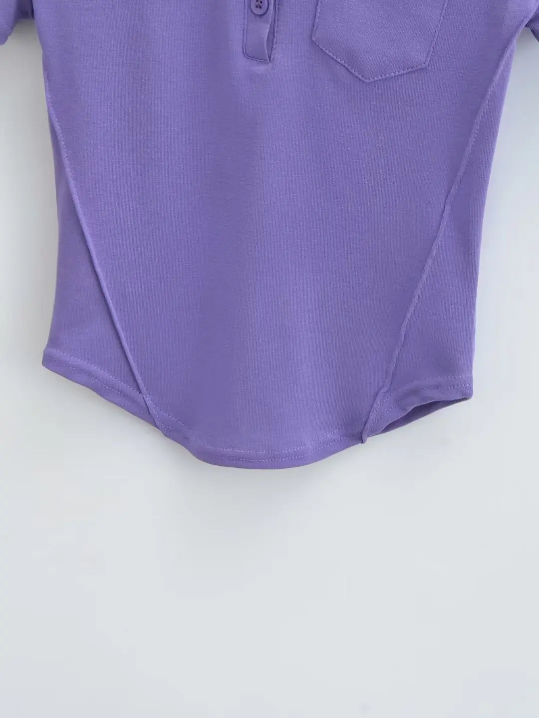 Women 2024 Summer New Fashion Buckle Pocket Short Sleeve T-Shirt Vintage Casual Chic Female Tee Shirt Tops Mujer