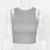 SBM New Solid Harajuku Korean Female Off Shoulder Knitted Khaki Summer Women Tops Tank Tops Sexy Crop Vest