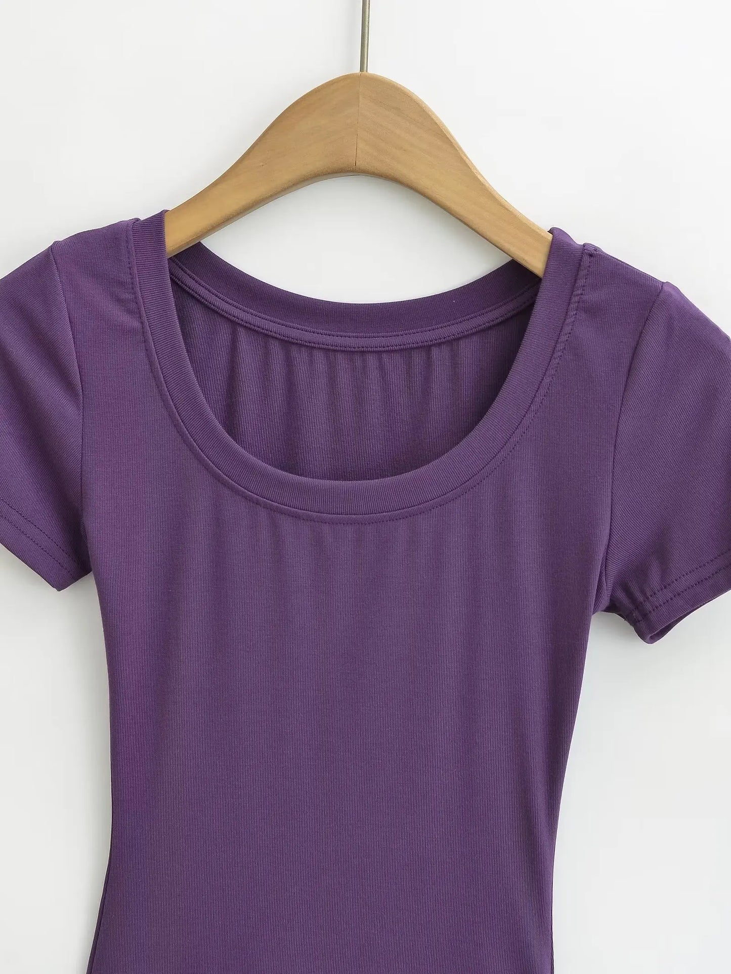 Women 2024 Summer New Fashion Flat T-Shirt Vintage Slim-Fit Casual Chic Female Tee Shirt Tops Mujer