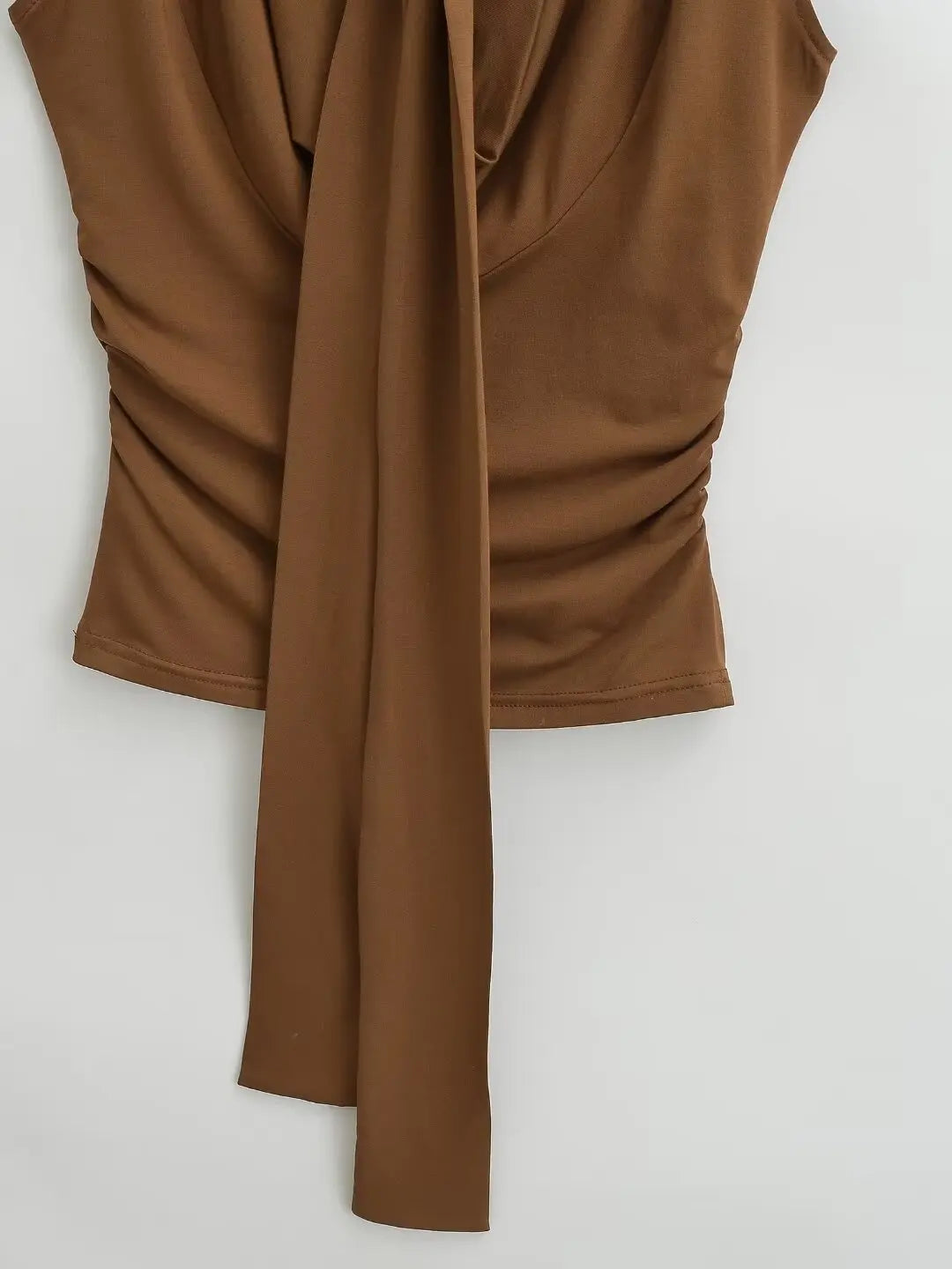 Women 2024 Summer New Fashion Swing Collar Vest Scarf Tank Tops Vintage Casual Female Camis Chic Tops