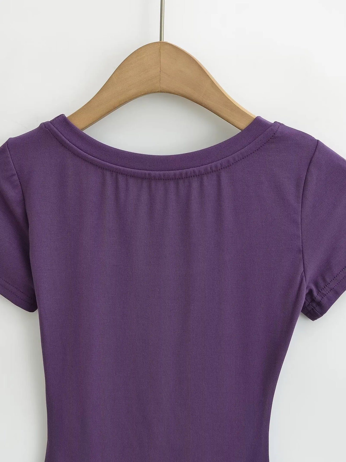 Women 2024 Summer New Fashion Flat T-Shirt Vintage Slim-Fit Casual Chic Female Tee Shirt Tops Mujer