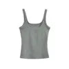 Women 2024 Summer New Fashion 2 Wear Neckline Sling Tank Tops Vintage Casual Female Camis Chic Tops