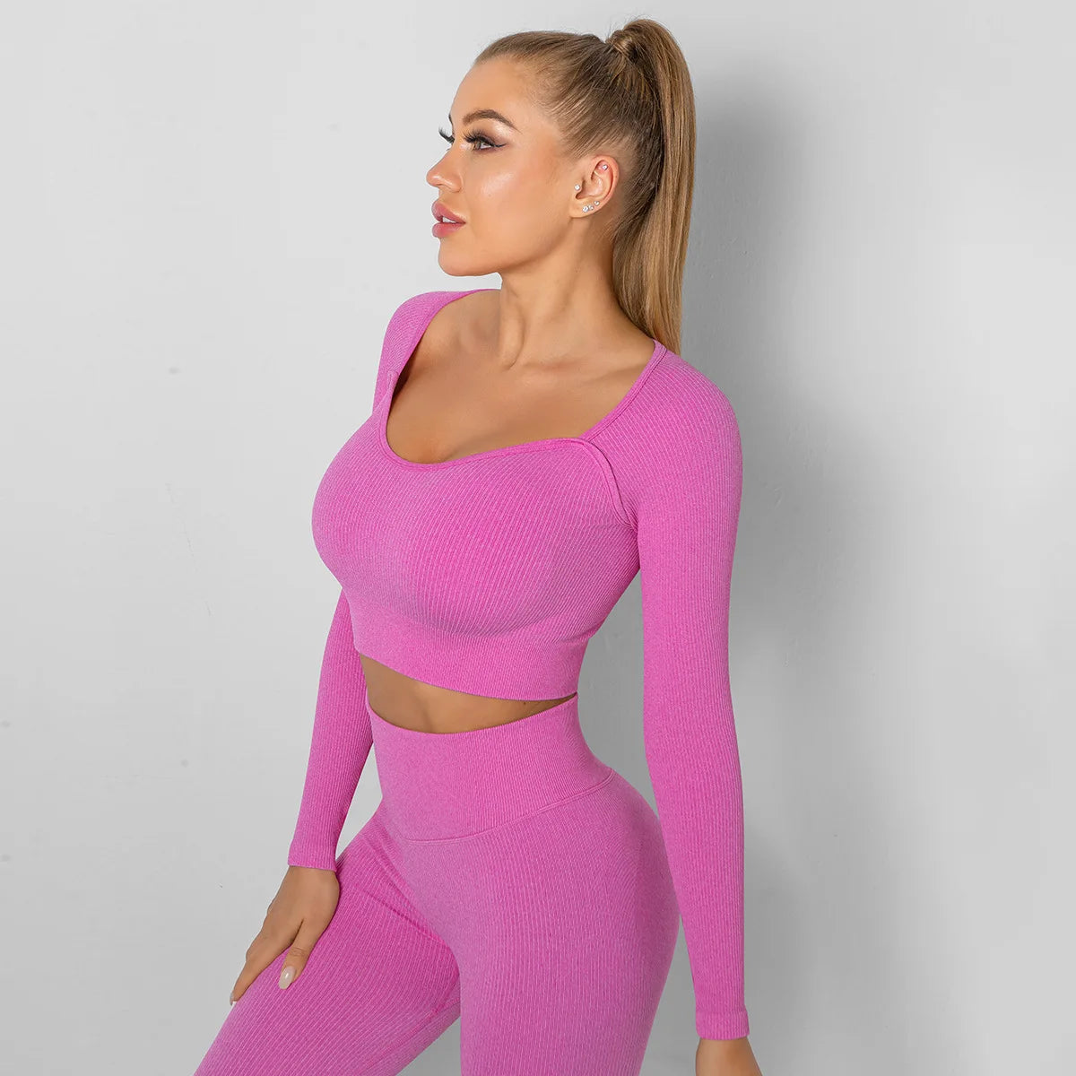 Seamless Knitted Women Tank Tops Yoga Thread Running Yoga Tops Solid Color Fitness Sports Yoga Tops