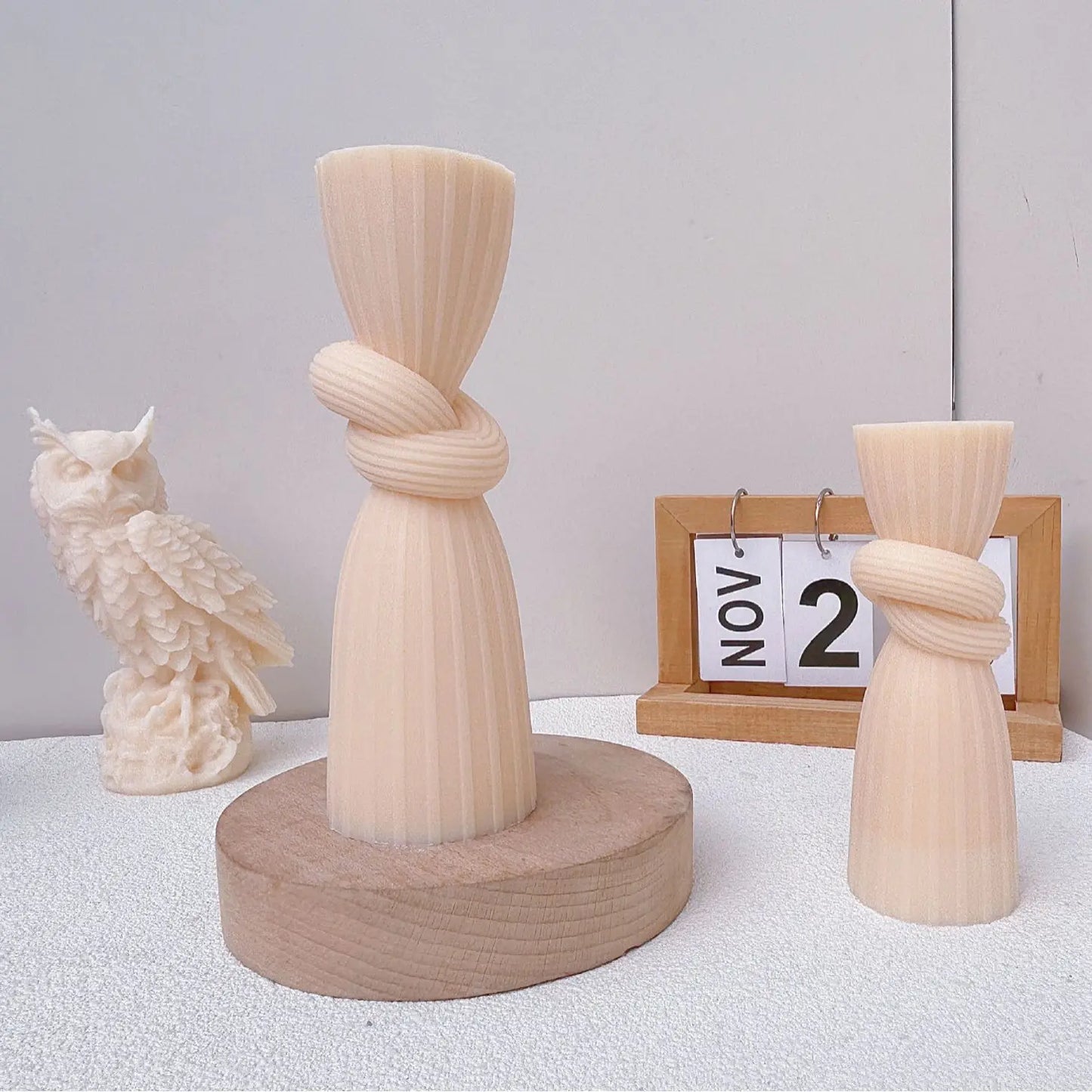 Cross Border Popular Knot Cylindrical Silicone Mold DIY Vertical bar Cylindrical Candle Silicone Mold Gypsum Aromatherapy Candle