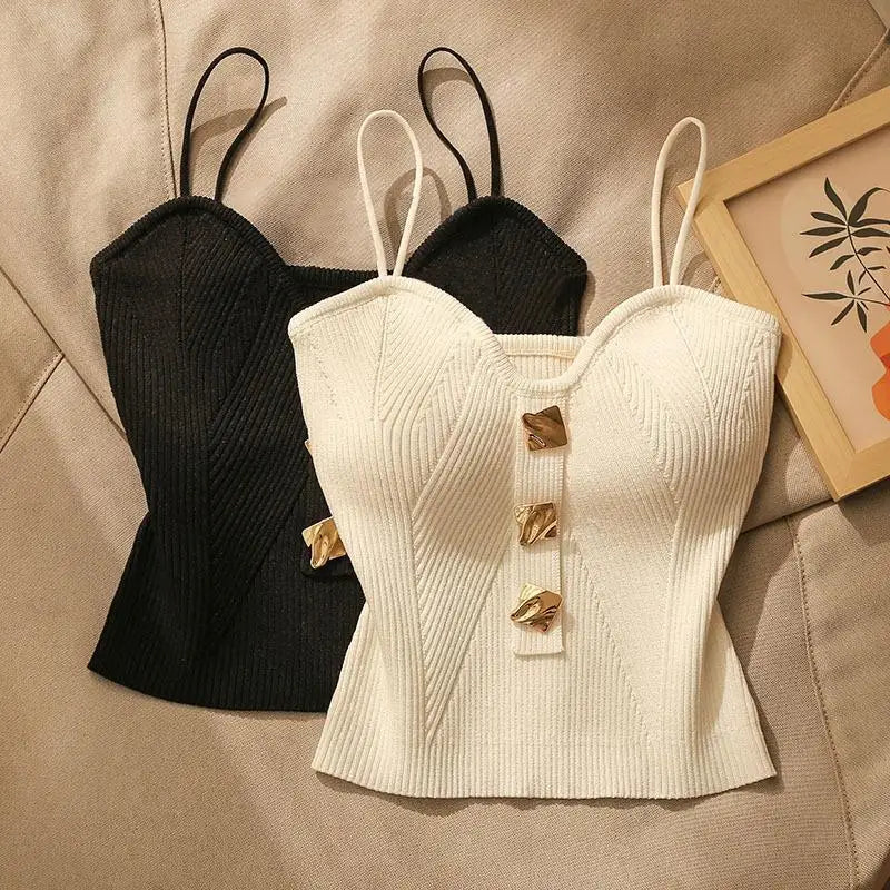 Boutique Wholesale 2024 Summer New Fashionable Knitted Strapless Camisole Women's  Tank Tops