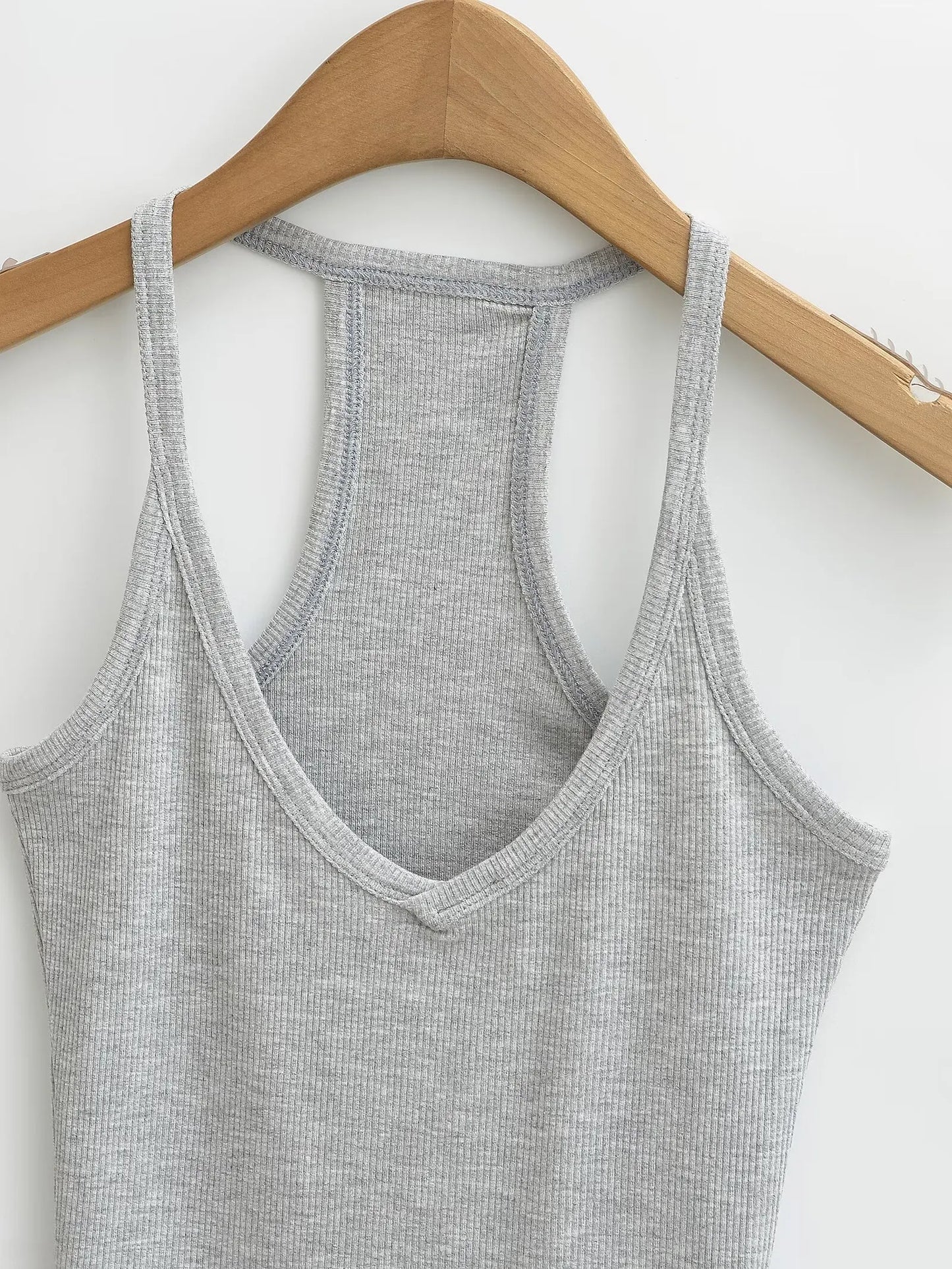 Women 2024 Summer New Fashion Deep V-Neck Small Tank Tops Vintage Slim-Fit Casual Female Camis Chic Tops