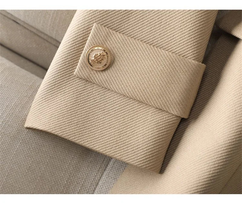 Autumn Winter Jacket Women Long Blazer Khaki Coffee Black Office Ladies Formal Jacket Business Work Wear Coat Female Outerwear