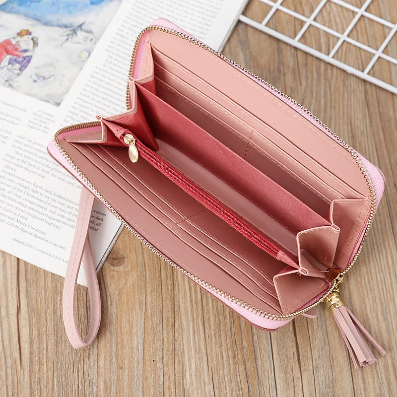 New Long Women Wallets Fashion Long Clutch Female Wallet Card Holder PU Leather Women's Zipper Purses Bag Pocket Handbag