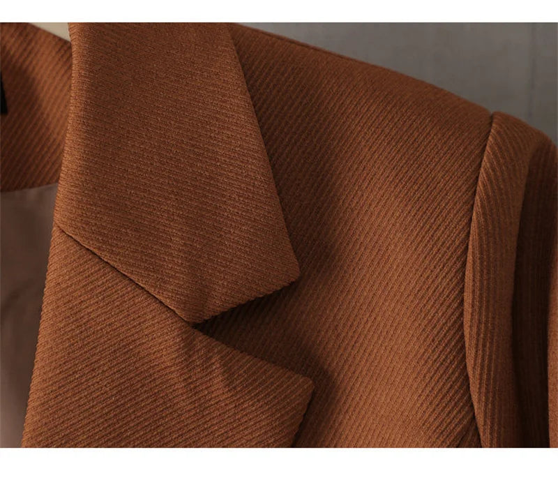 Autumn Winter Jacket Women Long Blazer Khaki Coffee Black Office Ladies Formal Jacket Business Work Wear Coat Female Outerwear