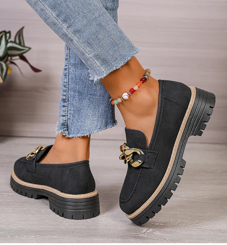 Woman Shoes Comfortable Women's loafers With Heels Casual Shoes Elegant Heel Zapatos De Mujer New Slip-on Shoes Women Footwear