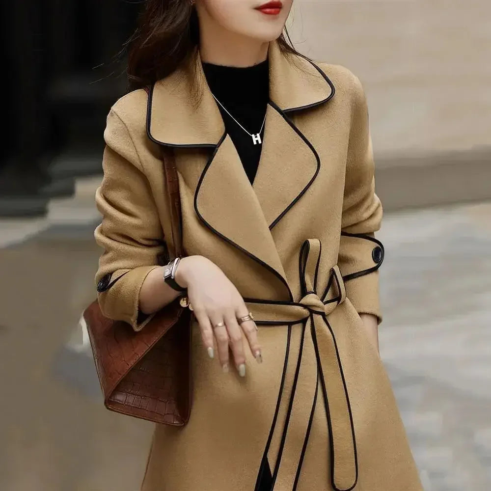 Loose Clothing Over Women's Blazers Long Female Coats and Jackets Black Jacket Dress Solid Overcoat New in Trench Coat Outerwear