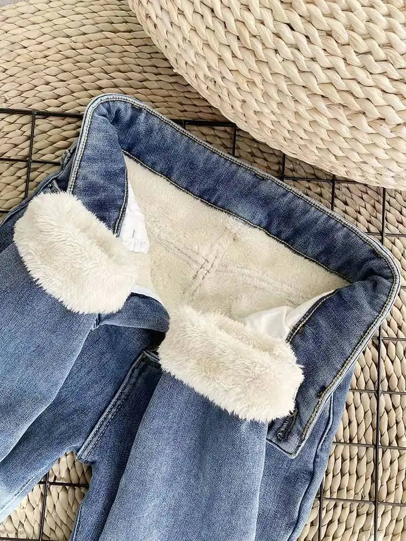 Winter warm Women jeans Velvet Jeans women Fleece Warm High Waist Skinny Elastic Pants women Jean Casual Legging Winter jeans