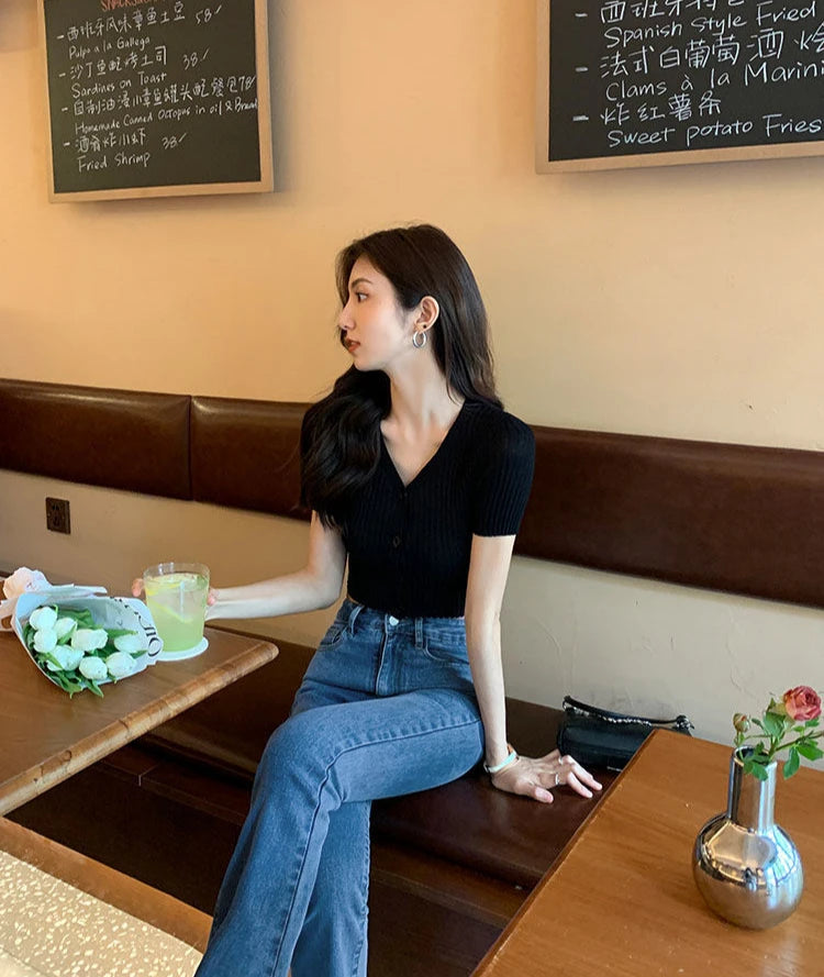 Women's Flared Jeans with Slits Bell Bottom Trousers Retro High Waist Shot Cowboy Pants for Woman Original Top Selling Baggy R Z