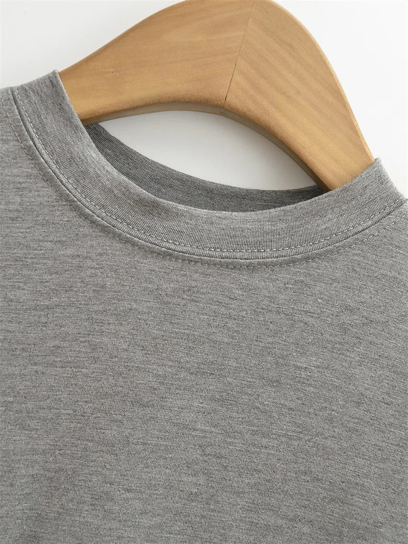 New High Quality Casual T shirt Sexy Slim Short Sleeves Fashion Trend Solid Women Clothing y2k Tops