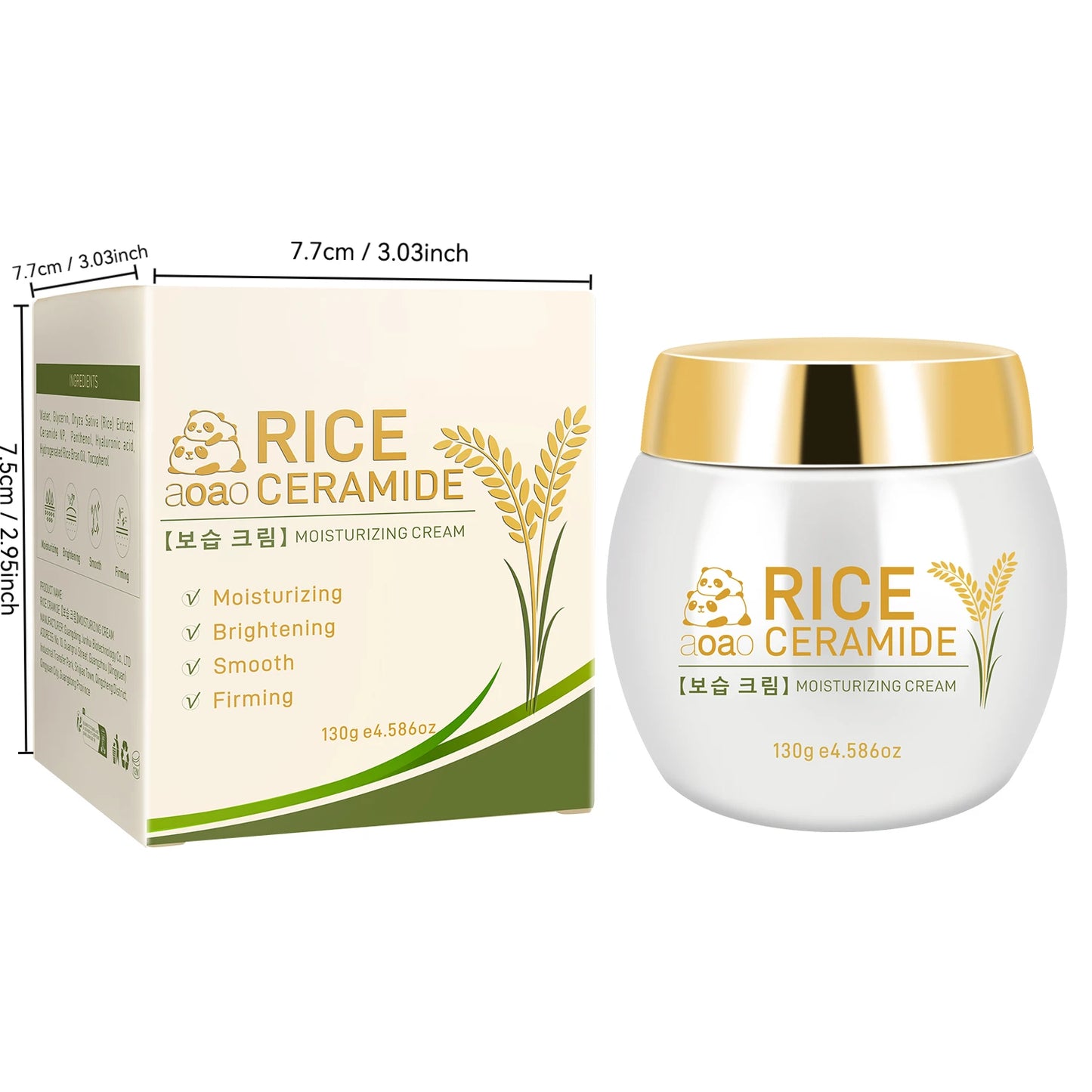 White Rice Skin Beautification Cream contains ceramide, hyaluronic acid, moisturizing dry skin, nourishing moisturizing cream