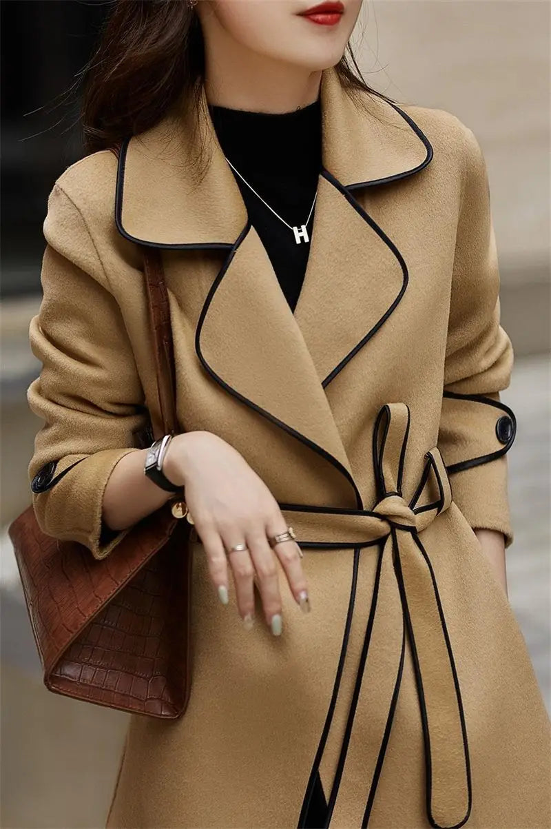 Loose Clothing Over Women's Blazers Long Female Coats and Jackets Black Jacket Dress Solid Overcoat New in Trench Coat Outerwear