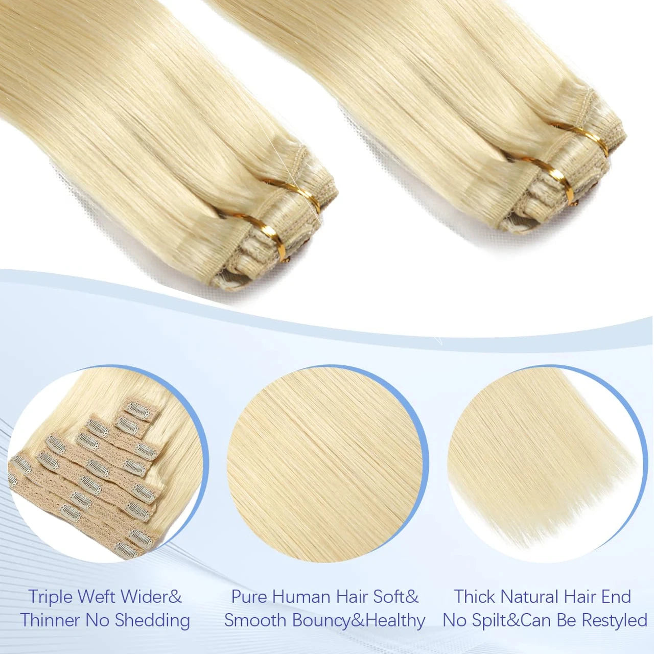 Blonde #613 Tape In Hair Extensions 100% Unprocessed Human Hair Adhesive Glue Skin Weft Tape In Human Hair Extensions 50g/20pcs
