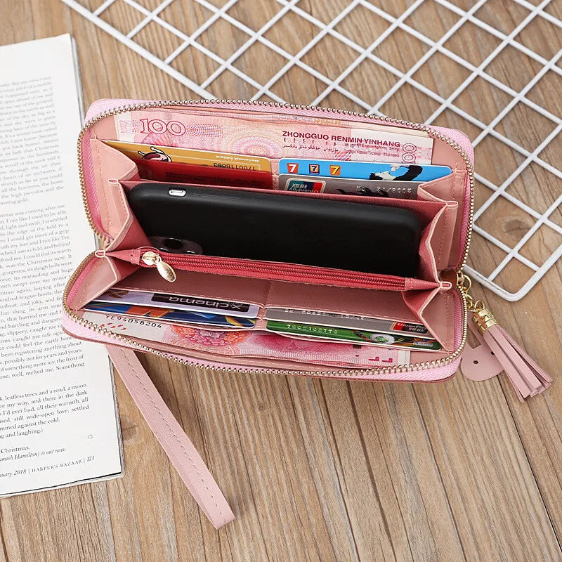 New Long Women Wallets Fashion Long Clutch Female Wallet Card Holder PU Leather Women's Zipper Purses Bag Pocket Handbag